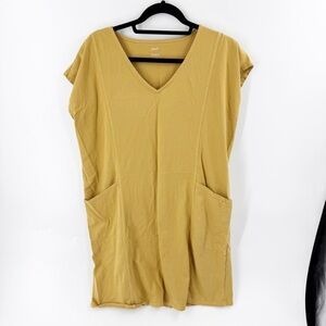 ✅ J. Jill pure easy knit two pocket dress mustard petite LARGE